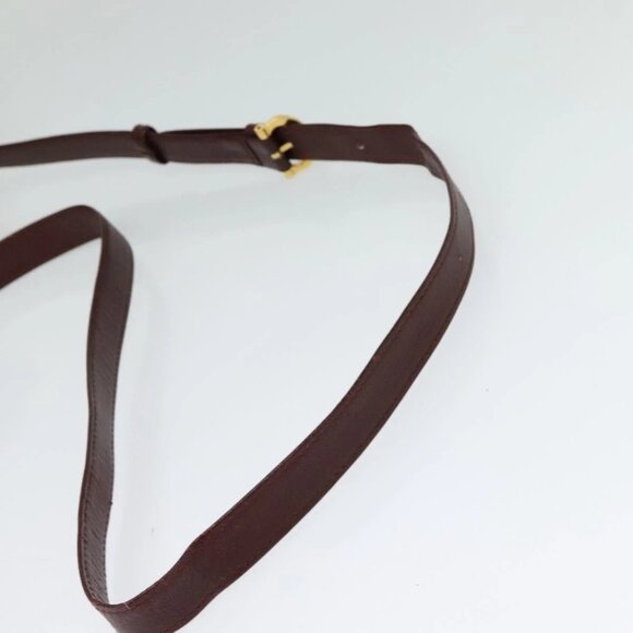 CARTIER Must Line Shoulder Bag Leather Bordeaux Gold Auth - Picture 7 of 14